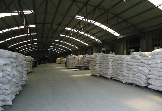 The raw materials warehouse